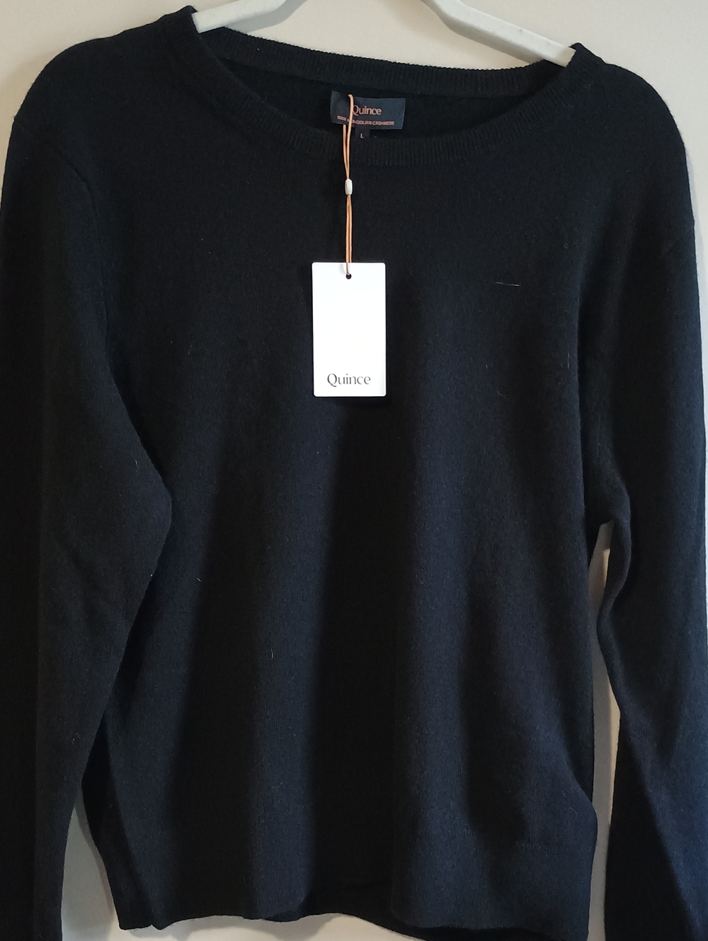 QUINCE 100% Mongolian Cashmere Classic Crewneck Sweater Black Large NWT